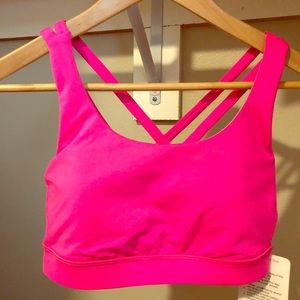 Lululemon energy neon pink sports bra